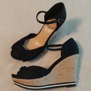 Gianni Bini Black Wedge Sandals